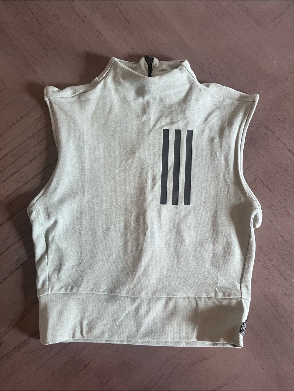 adidas sage Green mission victory Sleeveless Sport Crop Top